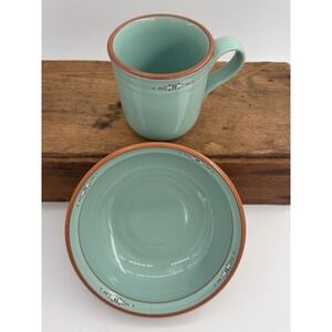 2 Piece Set NORITAKE Boulder Ridge #8674 Coffee Cup & Cereal Bowl Stoneware